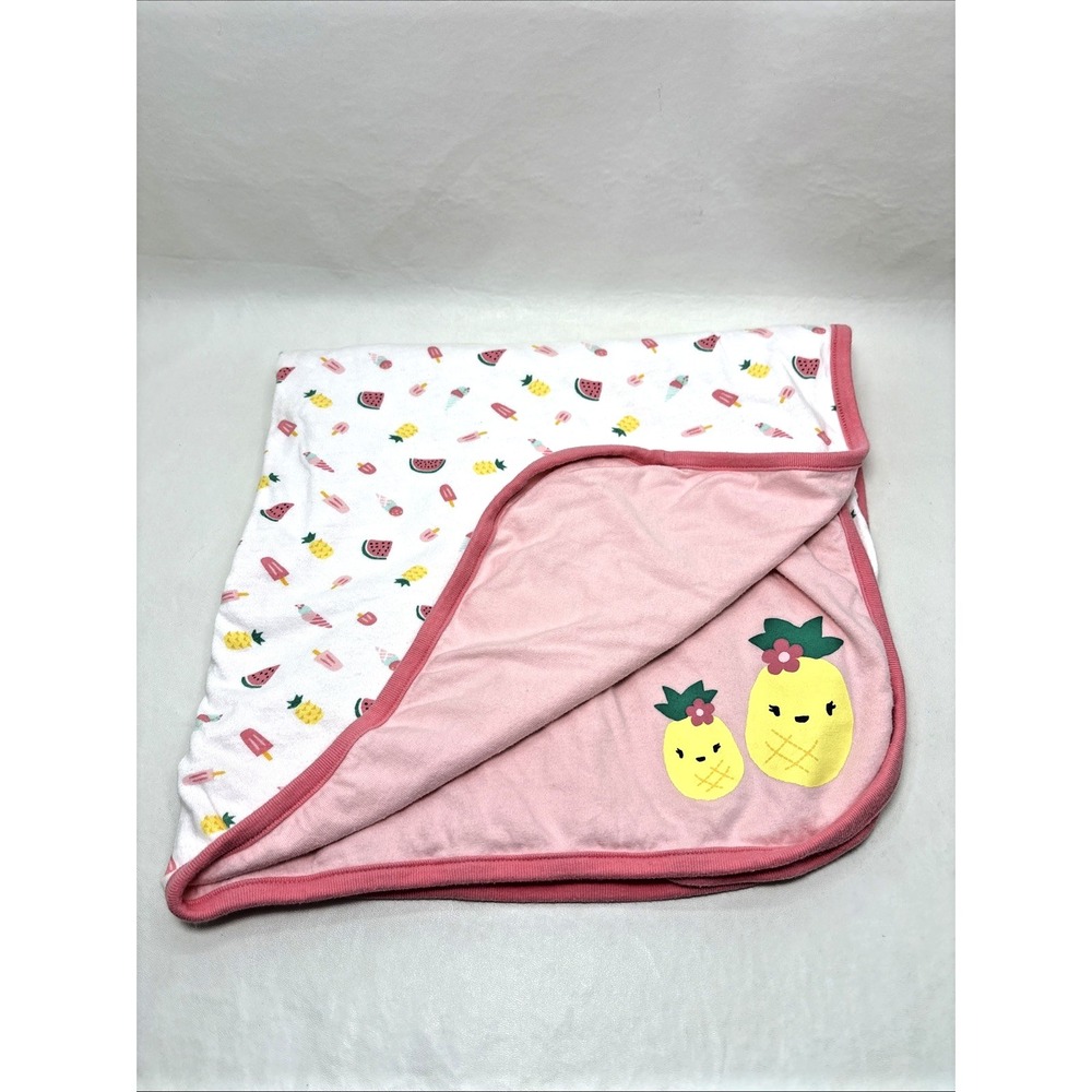 Gymboree Summer 2018 Baby Blanket Coral Pink Pineapple Fruit Tropical Lovey